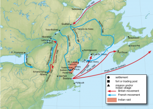 Map of the campaigns during King Williams war.